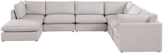 Meridian Furniture - Mackenzie 160" Beige Linen Textured Fabric Upholstered 7pc. Sectional - 688Beige-Sec7B - GreatFurnitureDeal
