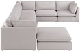 Meridian Furniture - Mackenzie 160" Beige Linen Textured Fabric Upholstered 7pc. Sectional - 688Beige-Sec7B - GreatFurnitureDeal