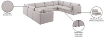 Meridian Furniture - Mackenzie 160" Beige Linen Textured Fabric Upholstered 8pc. Sectional - 688Beige-Sec8A - GreatFurnitureDeal