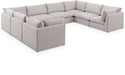 Meridian Furniture - Mackenzie 160" Beige Linen Textured Fabric Upholstered 8pc. Sectional - 688Beige-Sec8A - GreatFurnitureDeal