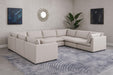 Meridian Furniture - Mackenzie 160" Beige Linen Textured Fabric Upholstered 8pc. Sectional - 688Beige-Sec8A - GreatFurnitureDeal
