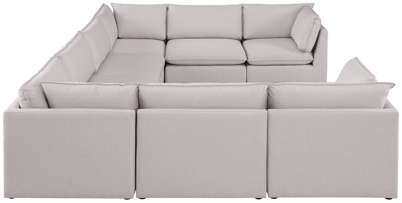 Meridian Furniture - Mackenzie 160" Beige Linen Textured Fabric Upholstered 8pc. Sectional - 688Beige-Sec8A - GreatFurnitureDeal