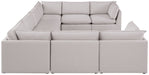Meridian Furniture - Mackenzie 160" Beige Linen Textured Fabric Upholstered 8pc. Sectional - 688Beige-Sec8A - GreatFurnitureDeal