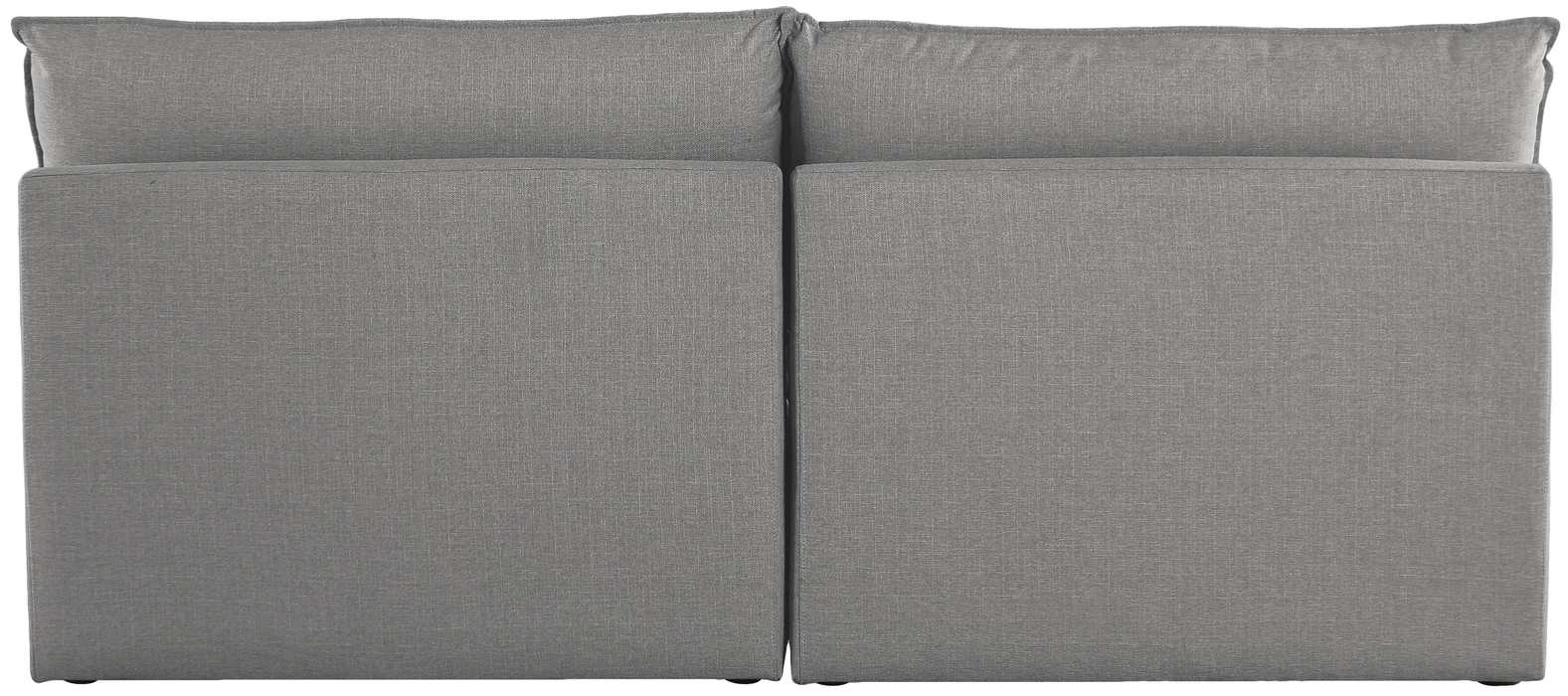 Meridian Furniture - Mackenzie 80" Grey Linen Textured Fabric Upholstered 2pc. Armless Sofa - 688Grey-S80A - GreatFurnitureDeal