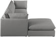 Meridian Furniture - Mackenzie 120" Grey Linen Textured Fabric Upholstered 4pc. Sectional - 688Grey-Sec4B - GreatFurnitureDeal