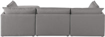 Meridian Furniture - Mackenzie 120" Grey Linen Textured Fabric Upholstered 4pc. Sectional - 688Grey-Sec4B - GreatFurnitureDeal