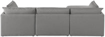 Meridian Furniture - Mackenzie 120" Grey Linen Textured Fabric Upholstered 4pc. Sectional - 688Grey-Sec4B - GreatFurnitureDeal
