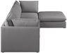 Meridian Furniture - Mackenzie 120" Grey Linen Textured Fabric Upholstered 4pc. Sectional - 688Grey-Sec4B - GreatFurnitureDeal