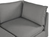 Meridian Furniture - Mackenzie 160" Grey Linen Textured Fabric Upholstered 5pc. Sectional - 688Grey-Sec5A - GreatFurnitureDeal