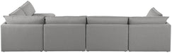 Meridian Furniture - Mackenzie 160" Grey Linen Textured Fabric Upholstered 5pc. Sectional - 688Grey-Sec5A - GreatFurnitureDeal