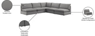 Meridian Furniture - Mackenzie 120" Grey Linen Textured Fabric Upholstered 5pc. Sectional - 688Grey-Sec5C - GreatFurnitureDeal