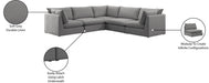 Meridian Furniture - Mackenzie 120" Grey Linen Textured Fabric Upholstered 5pc. Sectional - 688Grey-Sec5D - GreatFurnitureDeal