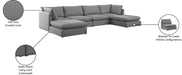 Meridian Furniture - Mackenzie 160" Grey Linen Textured Fabric Upholstered 6pc. Sectional - 688Grey-Sec6B - GreatFurnitureDeal