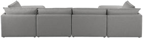 Meridian Furniture - Mackenzie 160" Grey Linen Textured Fabric Upholstered 6pc. Sectional - 688Grey-Sec6B - GreatFurnitureDeal