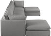 Meridian Furniture - Mackenzie 160" Grey Linen Textured Fabric Upholstered 6pc. Sectional - 688Grey-Sec6B - GreatFurnitureDeal
