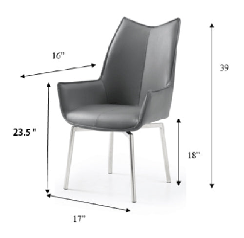 ESF Furniture - 1218 Swivel Chair in Dark Grey (Set of 4) - 1218CHAIRDARKGREY