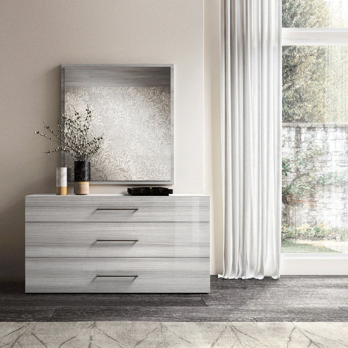 ESF Furniture - Mia Dresser w/ Handles with Mirror in Silver Grey - MIADRESSER-MIRROR