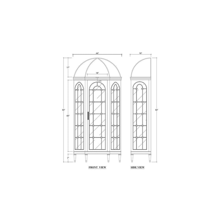 Bramble - Chambre Dome Display Cabinet w/ Glass Shelves & LED - BR-69095