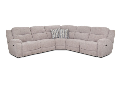 Franklin Furniture - 690 Cleveland 5 Piece Power Reclining Sectional Sofa with Power Headrest & USB in Stella Mushroom - 69001-69007-69099-69003-69002 - GreatFurnitureDeal
