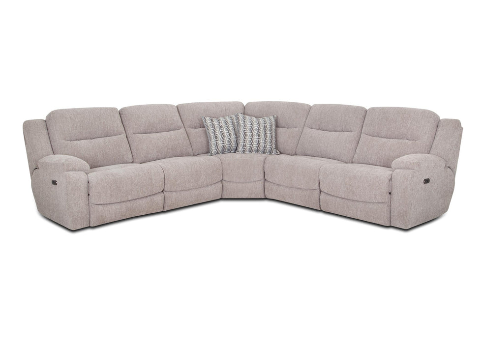 Franklin Furniture - 690 Cleveland 5 Piece Power Reclining Sectional Sofa with Power Headrest & USB in Stella Mushroom - 69001-69007-69099-69003-69002 - GreatFurnitureDeal
