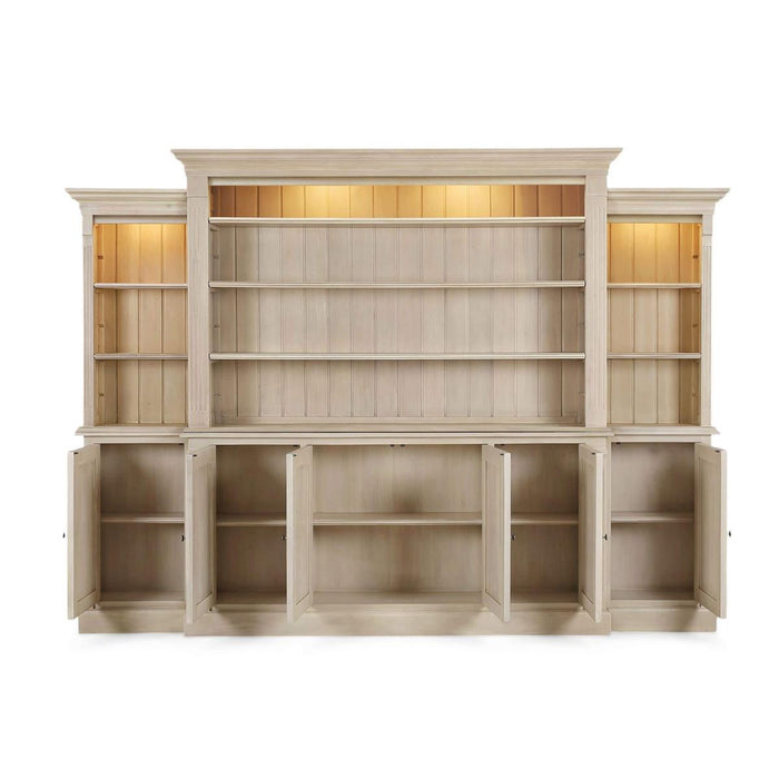 Bramble - French Hens Media Cabinet w/ Glass Shelves on Sides w/ LED - BR-69118