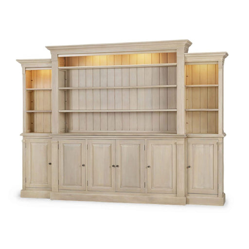 Bramble - French Hens Media Cabinet w/ Glass Shelves on Sides w/ LED - BR-69118 - GreatFurnitureDeal