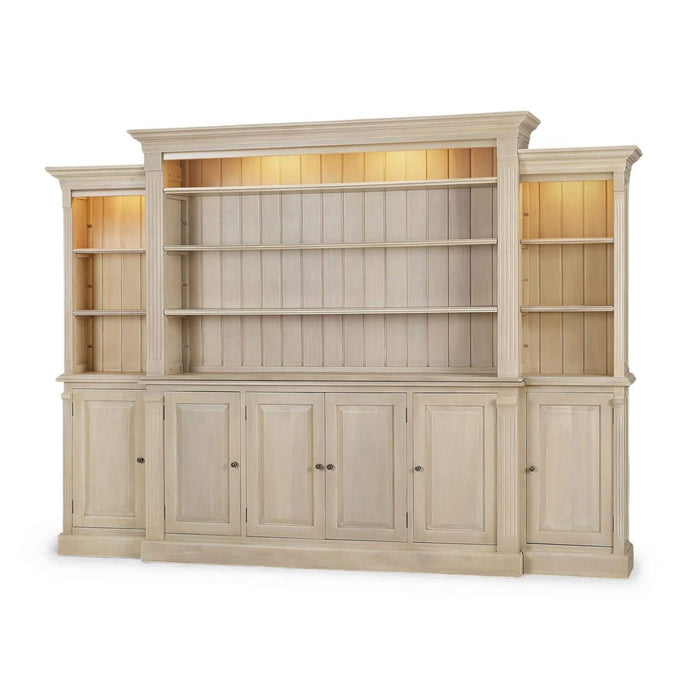 Bramble - French Hens Media Cabinet w/ Glass Shelves on Sides w/ LED - BR-69118