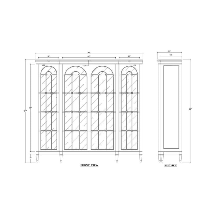 Bramble - Chambre Display Cabinet w/ Glass Shelves & LED - BR-69154