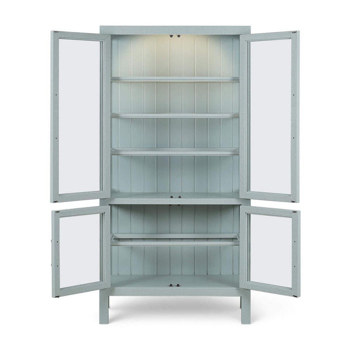 Bramble - Alto Display Cabinet w/ Rattan & Glass Shelves w/ LED - BR-69280 - GreatFurnitureDeal