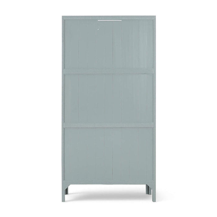 Bramble - Alto Display Cabinet w/ Rattan & Glass Shelves w/ LED - BR-69280 - GreatFurnitureDeal