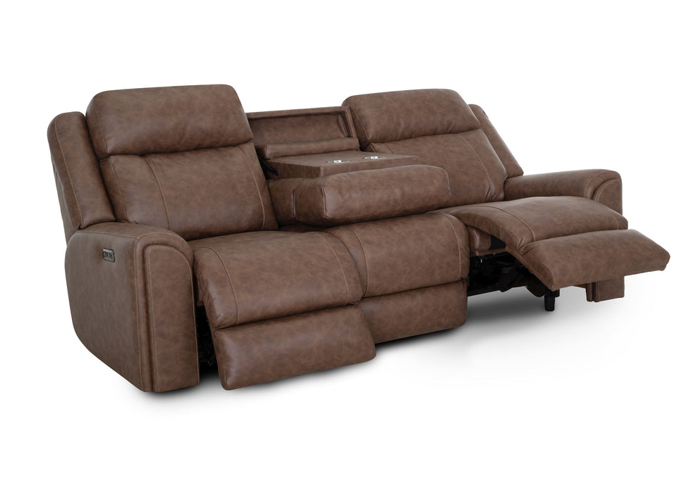 Franklin Furniture - 693 Parker 2 Piece Power Reclining Sofa Set in Duvall Vintage Brown - 69347-69335-BROWN