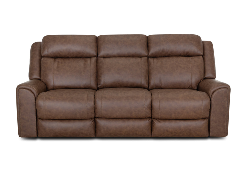 Franklin Furniture - 693 Parker Power Reclining Sofa w/ Power Headrest, Drop Down Table, Cupholders & USB in Duvall Vintage Brown - 69347-BROWN