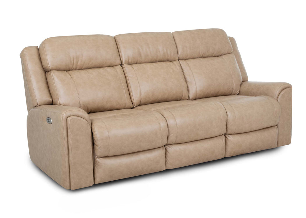 Franklin Furniture - 693 Parker Power Reclining Sofa w/ Power Headrest, Drop Down Table, Cupholders & USB in Duvall Sand - 69347-SAND