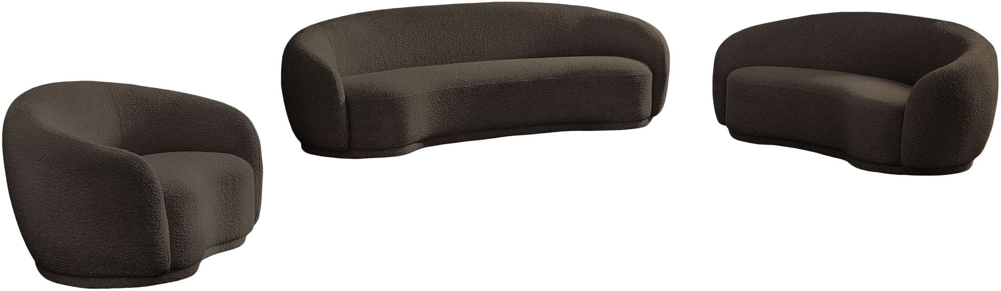 Meridian Furniture - Hyde 89.5" Brown Boucle Fabric Upholstered Sofa - 693Brown-S - GreatFurnitureDeal