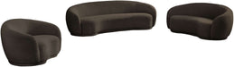 Meridian Furniture - Hyde 89.5" Brown Boucle Fabric Upholstered Sofa - 693Brown-S - GreatFurnitureDeal