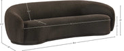 Meridian Furniture - Hyde 89.5" Brown Boucle Fabric Upholstered Sofa - 693Brown-S - GreatFurnitureDeal