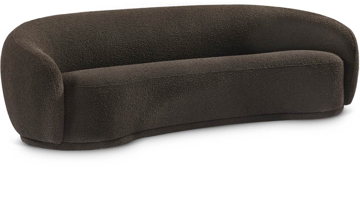 Meridian Furniture - Hyde 89.5" Brown Boucle Fabric Upholstered Sofa - 693Brown-S - GreatFurnitureDeal