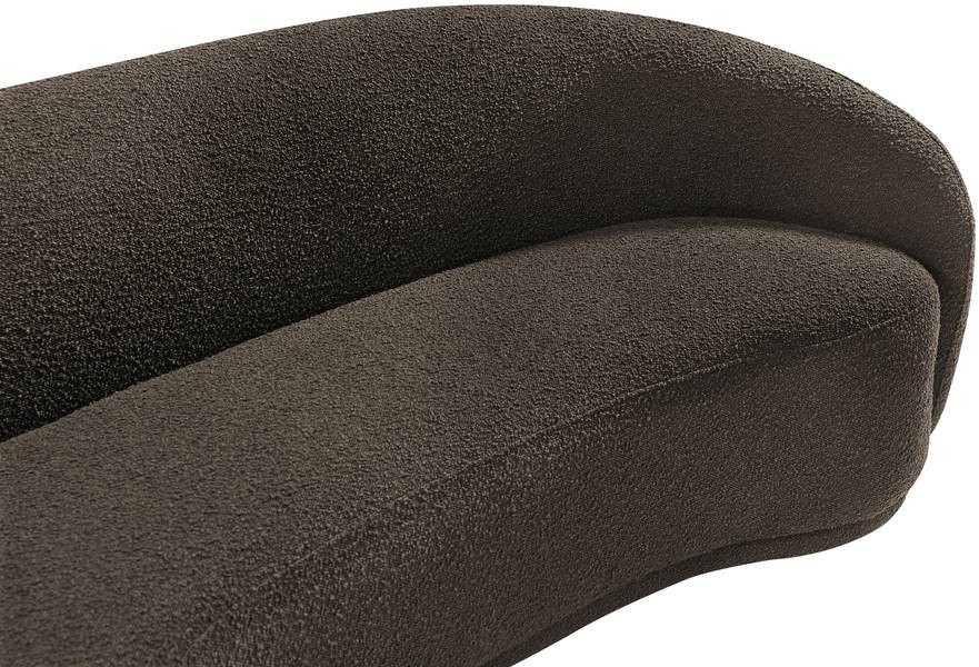 Meridian Furniture - Hyde 89.5" Brown Boucle Fabric Upholstered Sofa - 693Brown-S - GreatFurnitureDeal