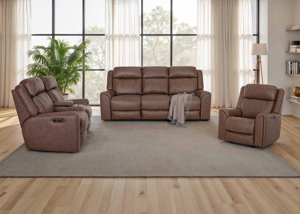 Franklin Furniture - 693 Parker Power Rocker Recliner w/ Power Headrest & USB in Duvall Vintage Brown - 6593-BROWN