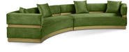 Meridian Furniture - Belsa 148" Olive Velvet Upholstered 2pc. Sectional - 694Olive-Sectional - GreatFurnitureDeal