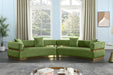 Meridian Furniture - Belsa 148" Olive Velvet Upholstered 2pc. Sectional - 694Olive-Sectional - GreatFurnitureDeal