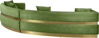 Meridian Furniture - Belsa 148" Olive Velvet Upholstered 2pc. Sectional - 694Olive-Sectional - GreatFurnitureDeal