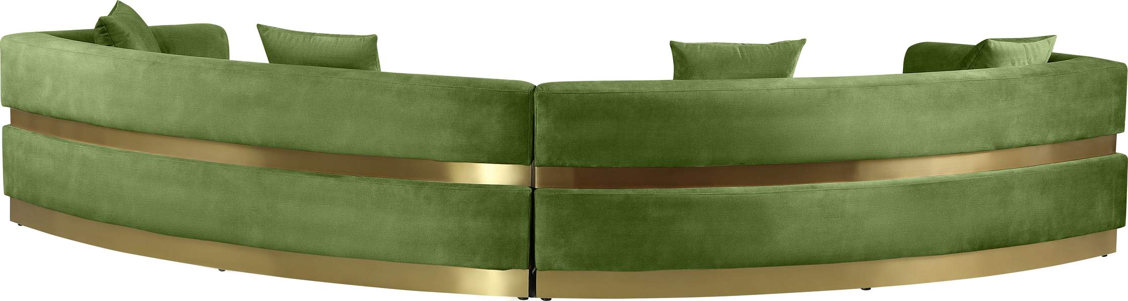 Meridian Furniture - Belsa 148" Olive Velvet Upholstered 2pc. Sectional - 694Olive-Sectional - GreatFurnitureDeal
