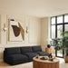 Meridian Furniture - Ease 114" Black Fabric Upholstered 3pc. Armless Sofa - 696Black-S114A - GreatFurnitureDeal