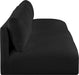 Meridian Furniture - Ease 114" Black Fabric Upholstered 3pc. Armless Sofa - 696Black-S114A - GreatFurnitureDeal