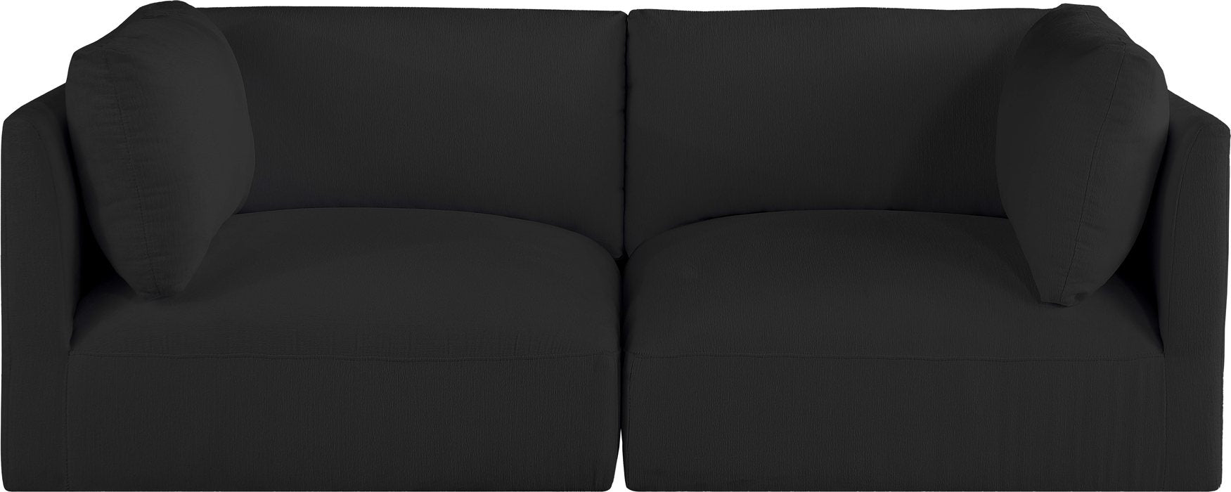 Meridian Furniture - Ease 76" Black Fabric Upholstered 2pc. Sofa - 696Black-S76B - GreatFurnitureDeal
