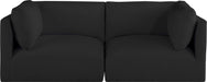 Meridian Furniture - Ease 76" Black Fabric Upholstered 2pc. Sofa - 696Black-S76B - GreatFurnitureDeal