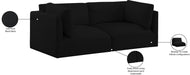 Meridian Furniture - Ease 76" Black Fabric Upholstered 2pc. Sofa - 696Black-S76B - GreatFurnitureDeal
