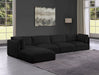 Meridian Furniture - Ease 152" Black Fabric Upholstered 5pc. Sectional - 696Black-Sec5A - GreatFurnitureDeal