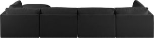 Meridian Furniture - Ease 152" Black Fabric Upholstered 5pc. Sectional - 696Black-Sec5A - GreatFurnitureDeal
